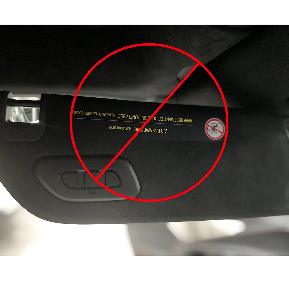 C8 Corvette Z06 Sun Visor Warning Label Covers : Black Suede