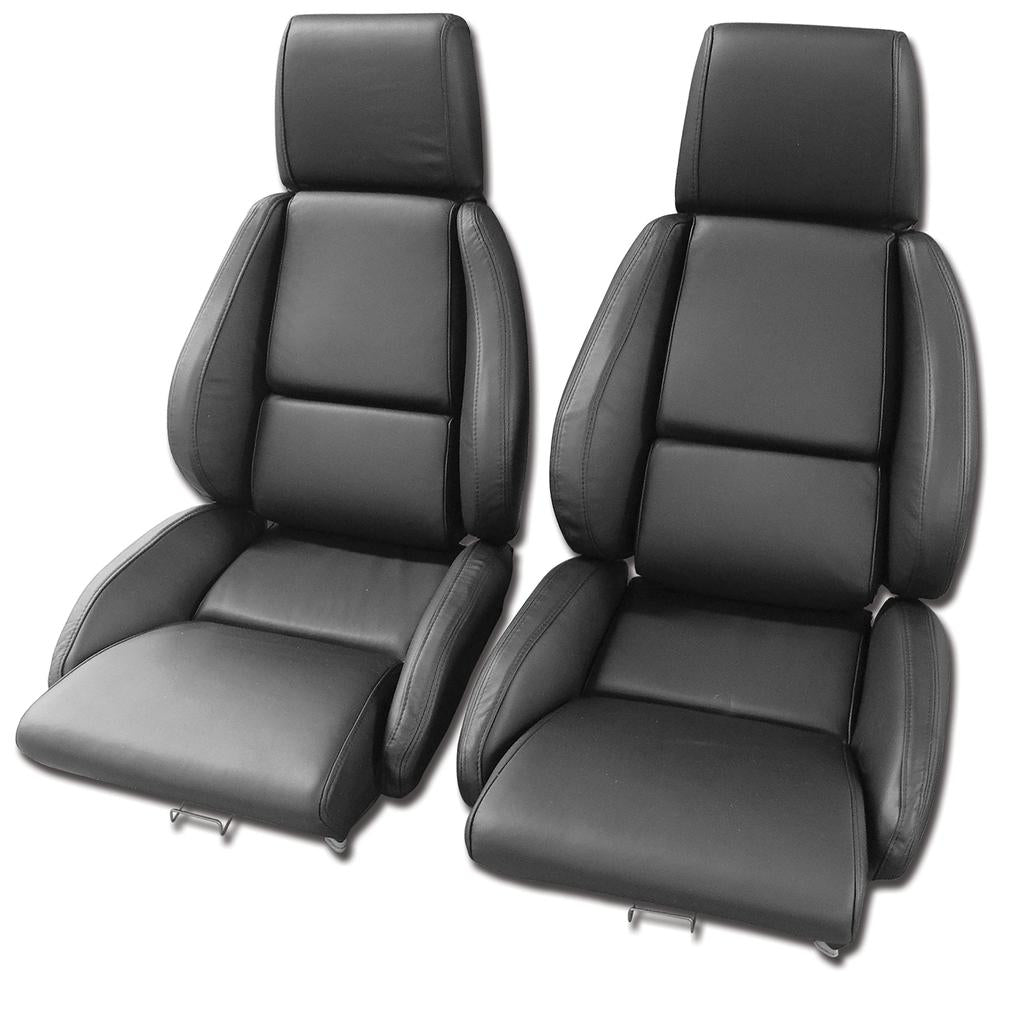 C4 1984-1988 Corvette Interior Package - Mounted Standard Leather Seats - Black W/Solid Inserts