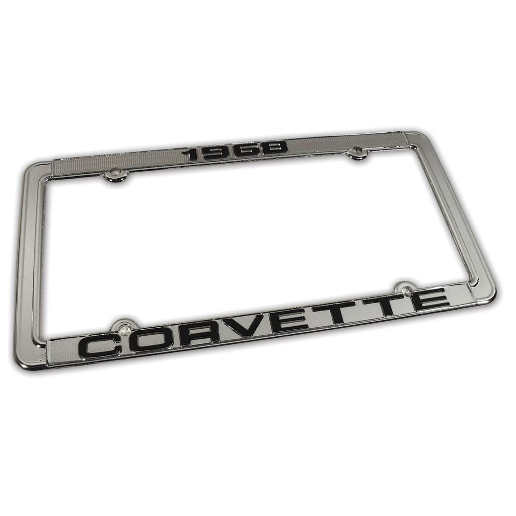 C3 1968 Corvette License Plate Frame, Corvette Chrome