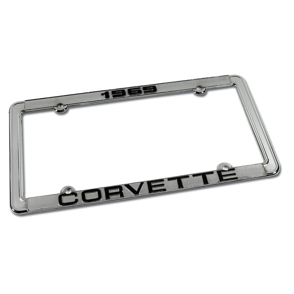 C3 1969 Corvette License Plate Frame, Corvette Chrome