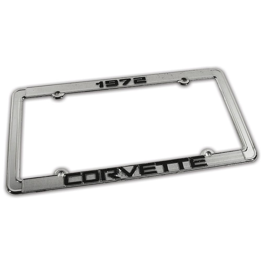 C3 1972 Corvette License Plate Frame, Corvette Chrome