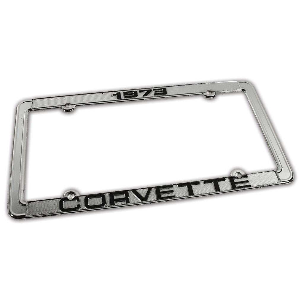 C3 1973 Corvette License Plate Frame, Corvette Chrome