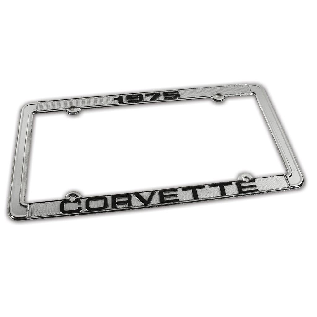 C3 1975 Corvette License Plate Frame, Corvette Chrome