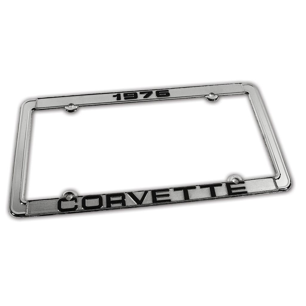 C3 1976 Corvette License Plate Frame, Corvette Chrome