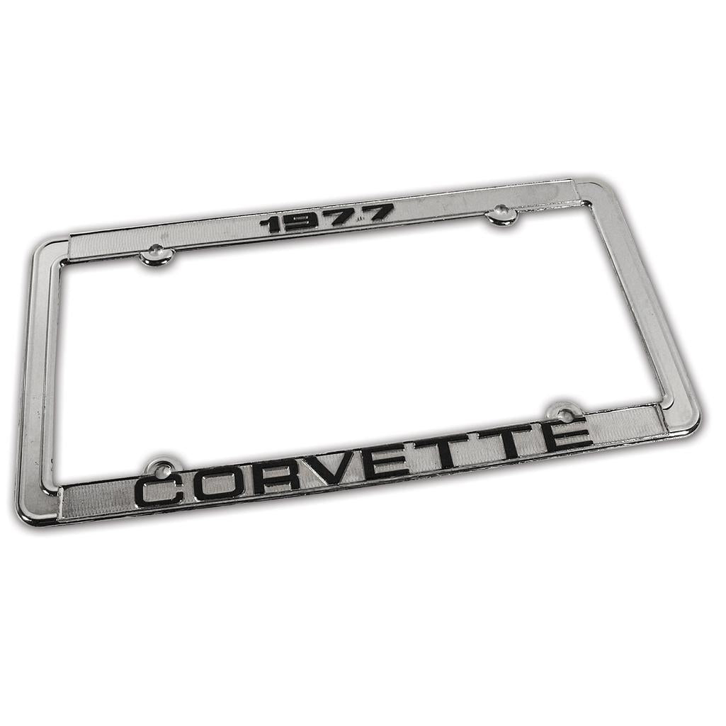 C3 1977 Corvette License Plate Frame, Corvette Chrome
