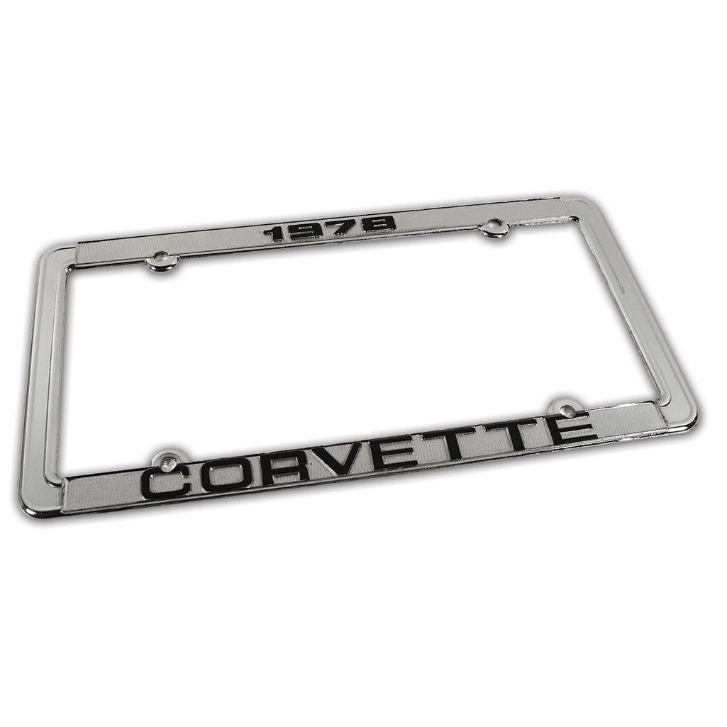 C3 1978 Corvette License Plate Frame, Corvette Chrome