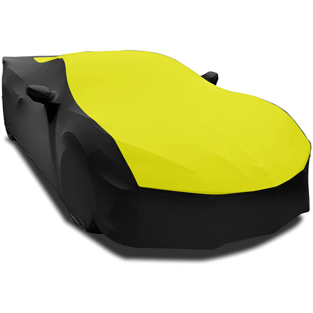 C8 Corvette Ultraguard Stretch Satin Sport Car Cover - Yellow/Black - Indoor