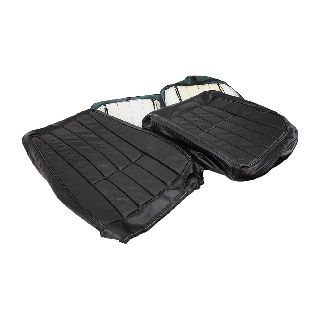 C3 1968 Corvette Driver Leather Seat Covers - Black - Pair