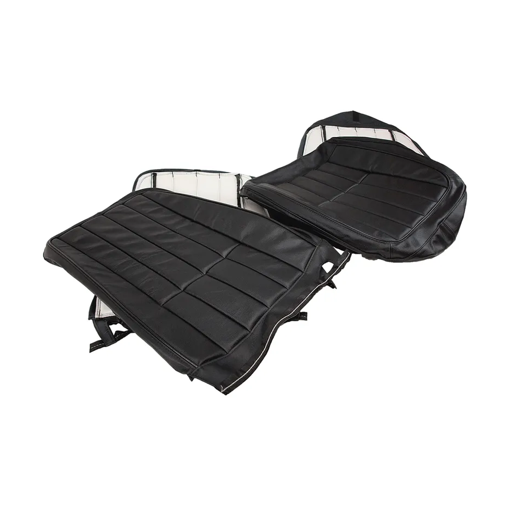 C3 1969 Corvette Driver Leather Seat Covers - Black - Pair