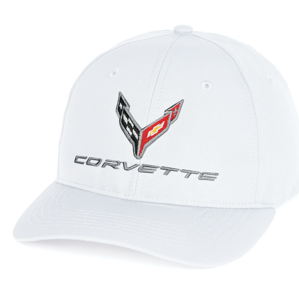 Corvette C8 StayDri Performance Hat - White