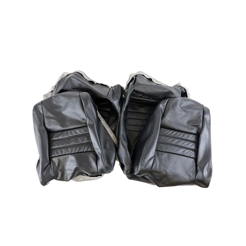 C3 1979-1982 Corvette Driver Leather Seat Covers Leather/Vinyl Black - 4-Inch Bolster