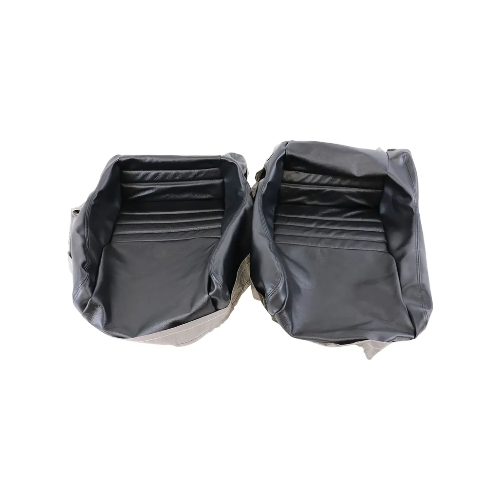 C3 1979-1982 Corvette Driver Leather Seat Covers Leather/Vinyl Black - 4-Inch Bolster