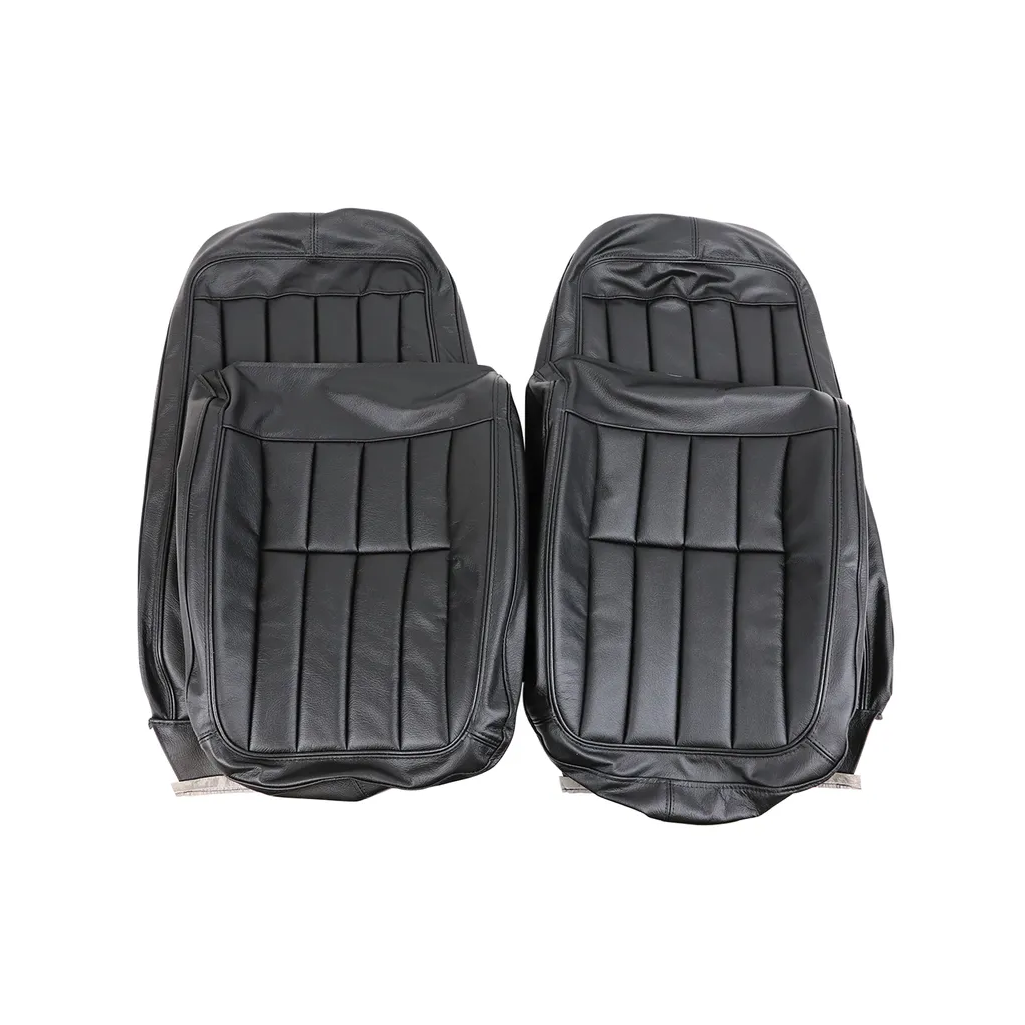 C3 1975 Corvette Driver Leather Seat Covers 100% Leather - Black - Pair