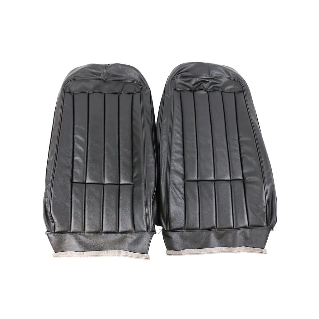 C3 1970-1971 Corvette Driver Leather Seat Covers 100% Leather - Black - Pair