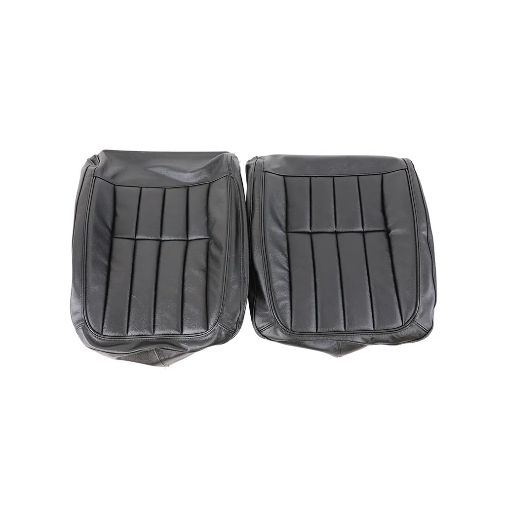 C3 1970-1971 Corvette Driver Leather Seat Covers 100% Leather - Black - Pair