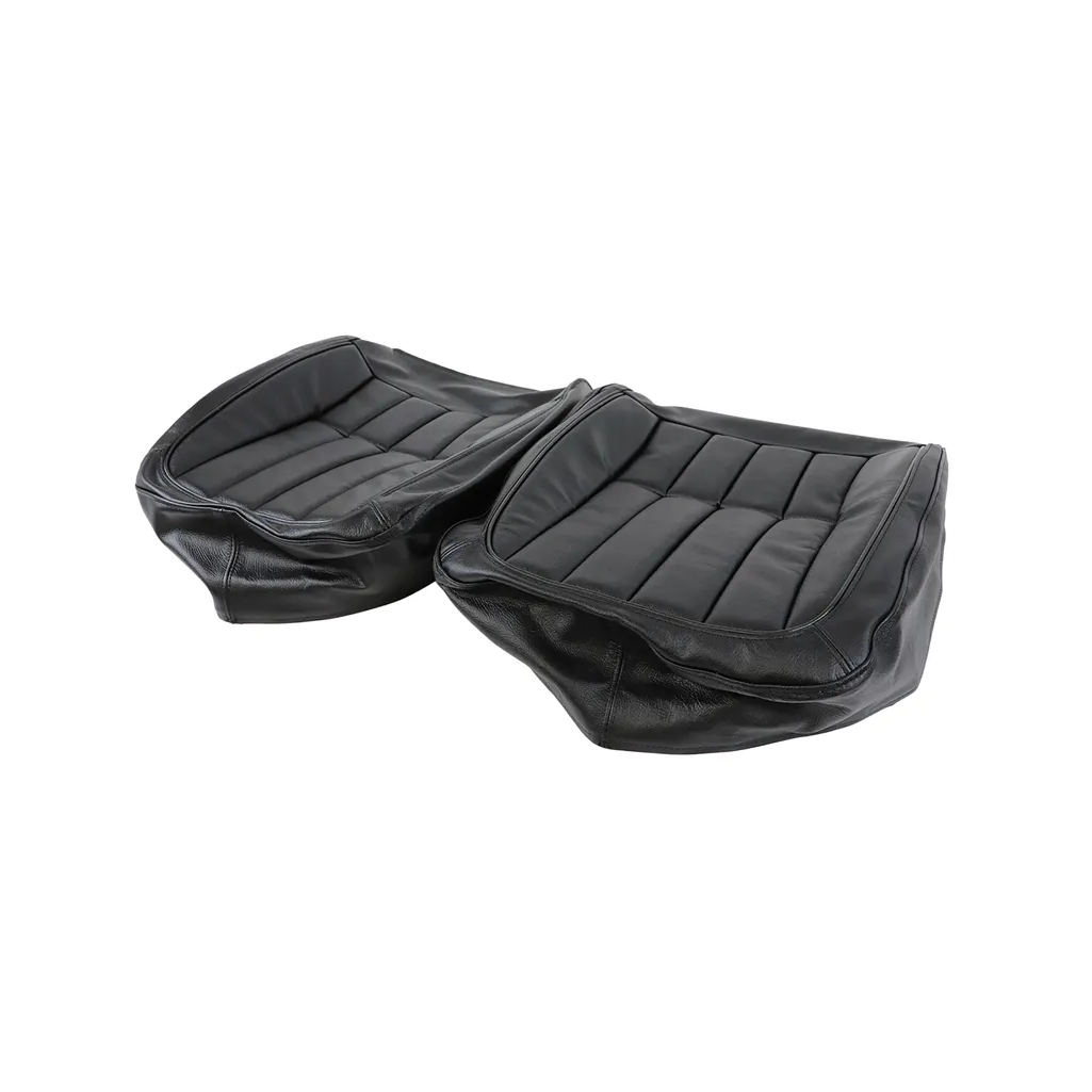 C3 1970-1971 Corvette Driver Leather Seat Covers 100% Leather - Black - Pair