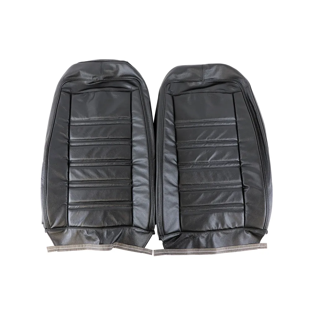 C3 1972-1974 Corvette Driver Leather Seat Covers 100% Leather - Black - Pair