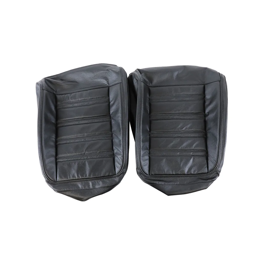 C3 1972-1974 Corvette Driver Leather Seat Covers 100% Leather - Black - Pair