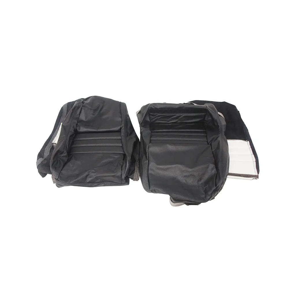 C3 1979-1982 Corvette Driver Leather Seat Covers 100% Leather Black - 2-Inch Bolster