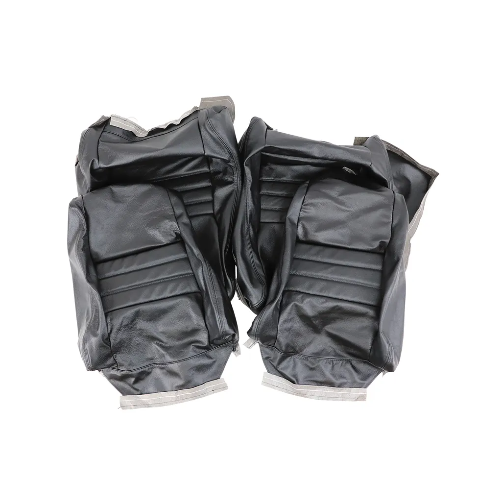 C3 1979-1982 Corvette Driver Leather Seat Covers 100% Leather Black - 4-Inch Bolster