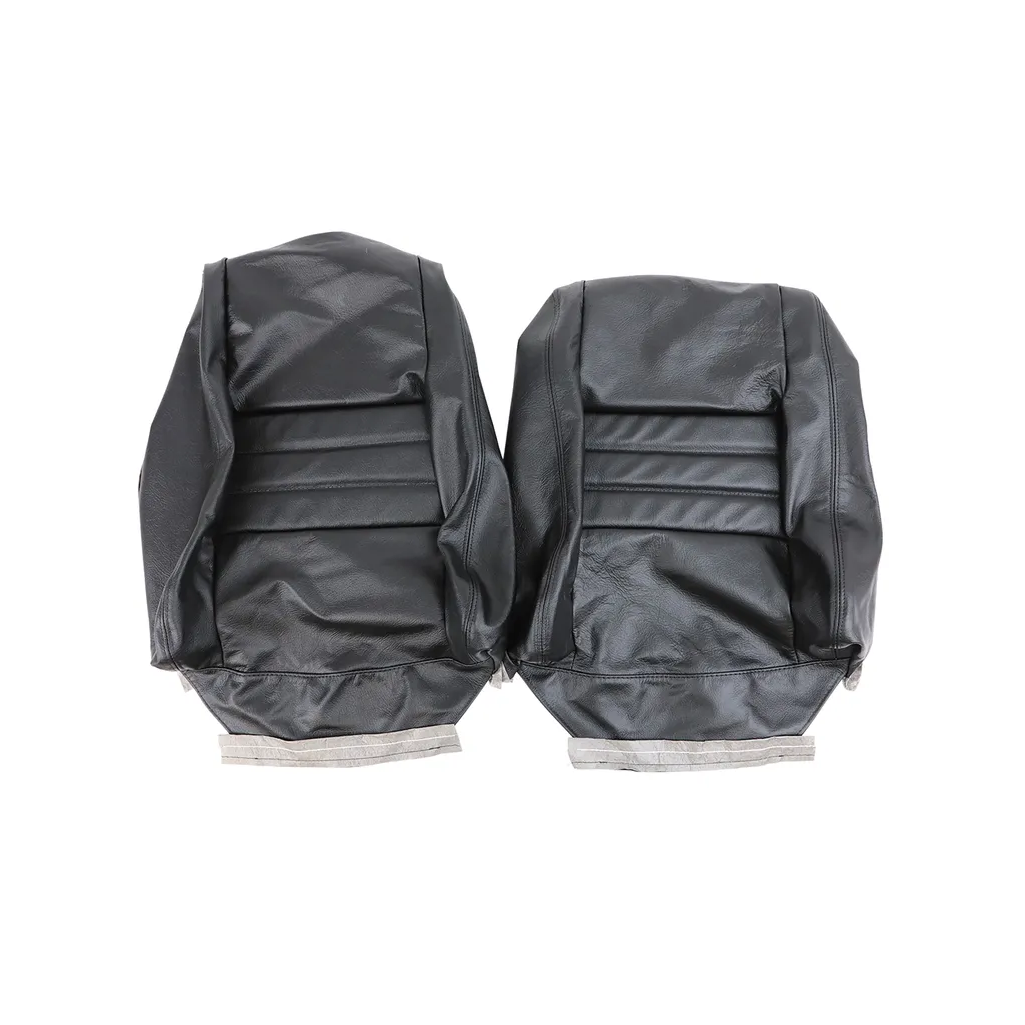 C3 1979-1982 Corvette Driver Leather Seat Covers 100% Leather Black - 4-Inch Bolster