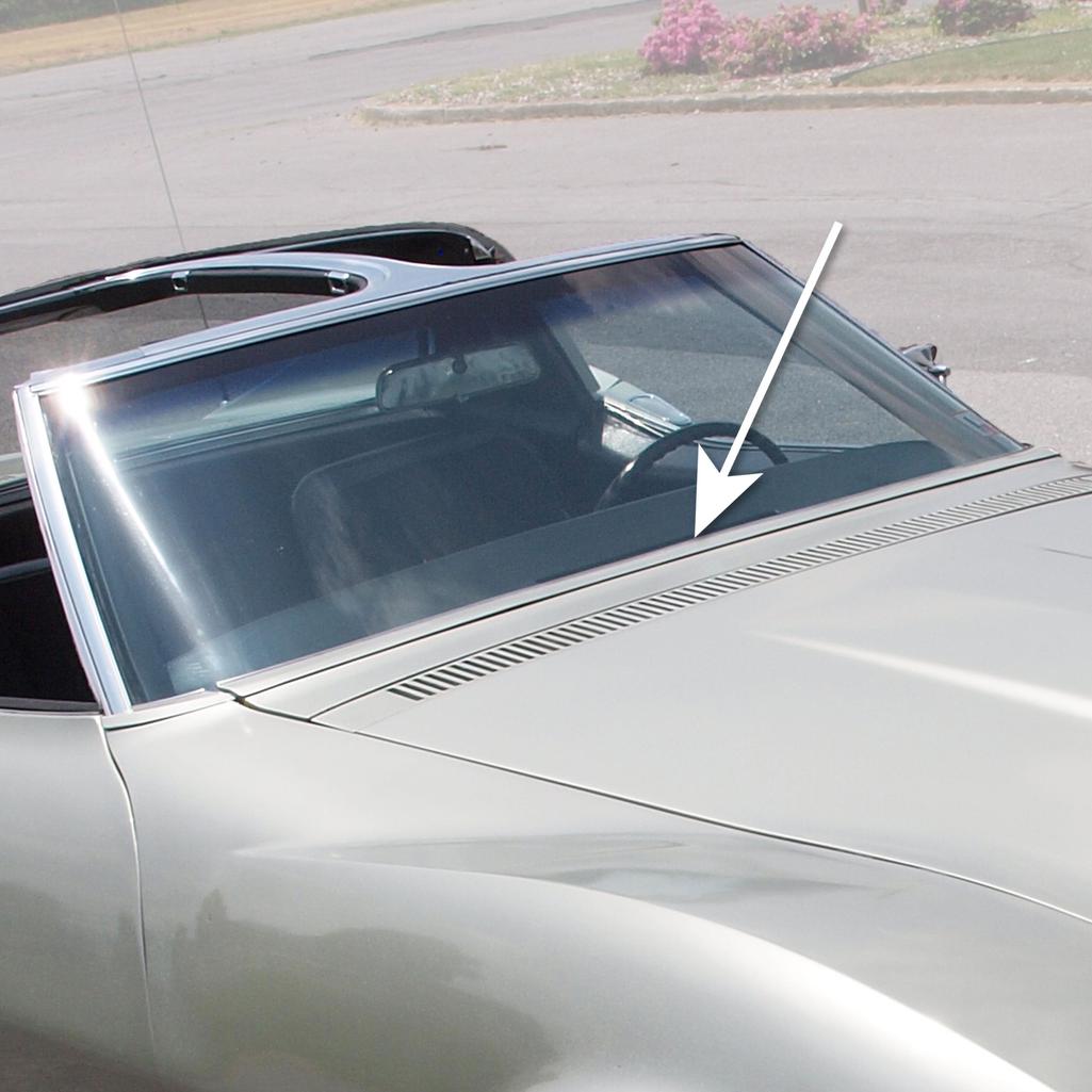 C3 1968 Corvette Windshield Wiper Door Stainless Steel Molding