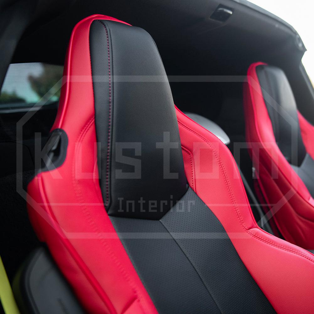Corvette Custom Leather Seat Covers - GT1 Standard Seats : 2020-2026 C8 Stingray, Z51, Z06