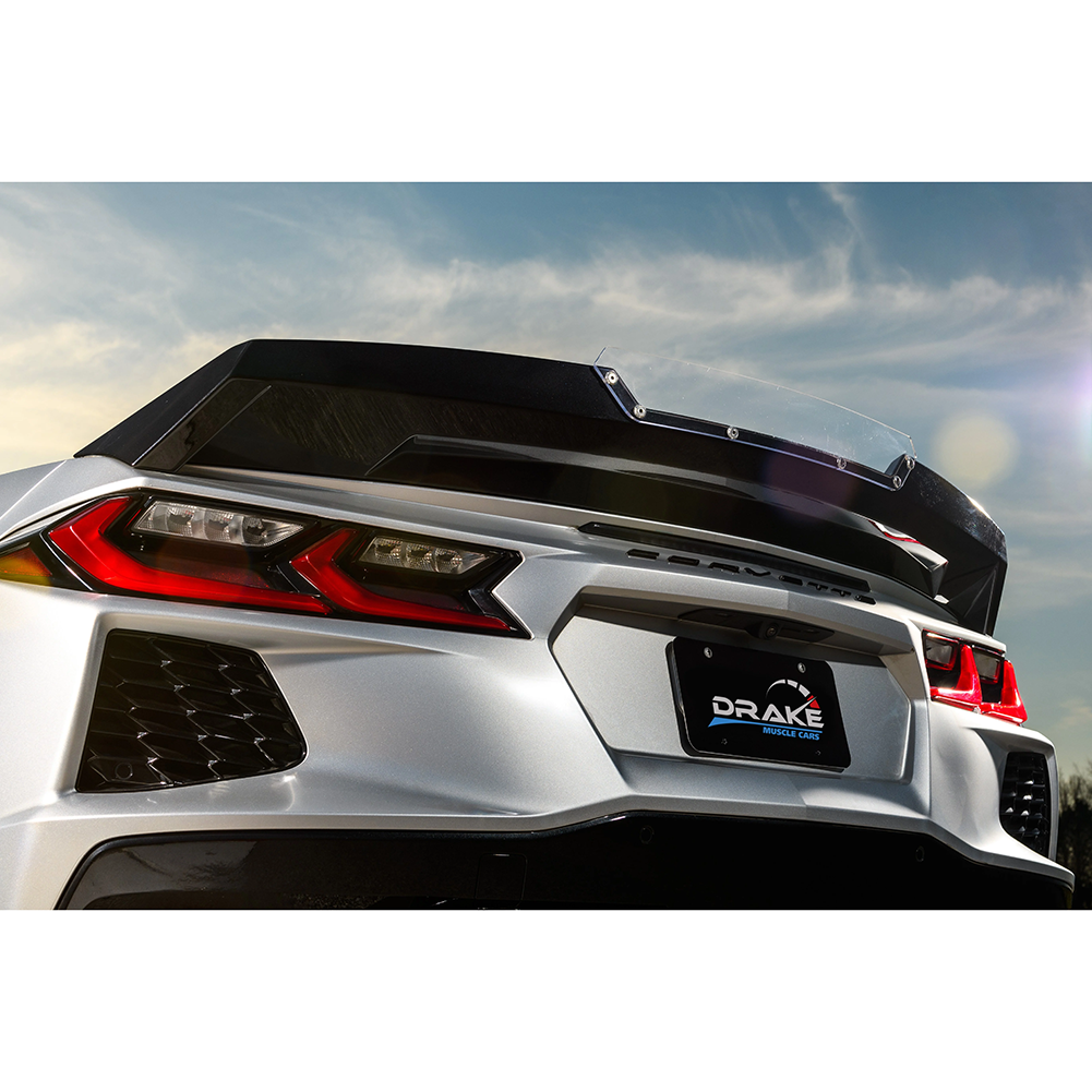 C8 Corvette Rear Spoiler Wicker Bill Style - Satin Black : Base, Z51