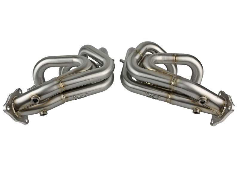 aFe Twisted 304 Stainless Steel Header for Chevrolet Corvette C8 6.2L V8 - Brushed Finish