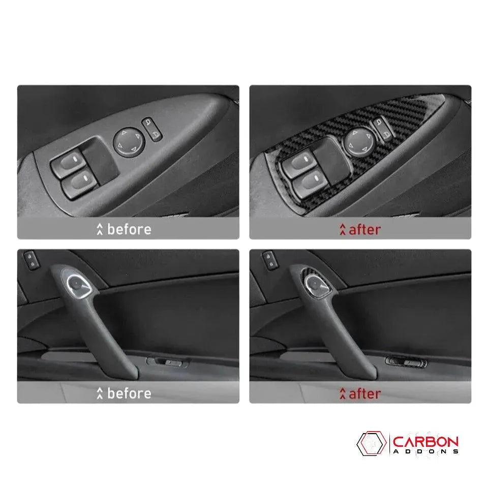[4pcs] Real Carbon Fiber Window & Door Switch Trim Overlay | C6 2005-2013 Corvette - carbonaddons Carbon Fiber Parts, Accessories, Upgrades, Mods
