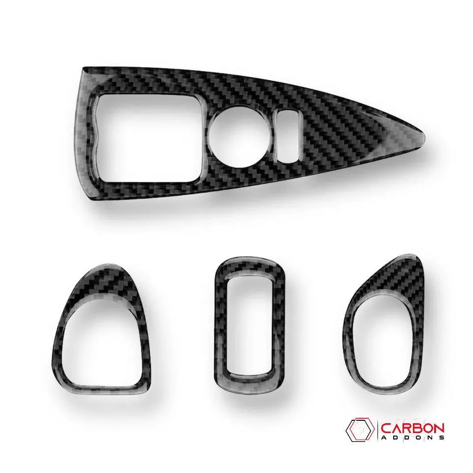 [4pcs] Real Carbon Fiber Window & Door Switch Trim Overlay | C6 2005-2013 Corvette - carbonaddons Carbon Fiber Parts, Accessories, Upgrades, Mods