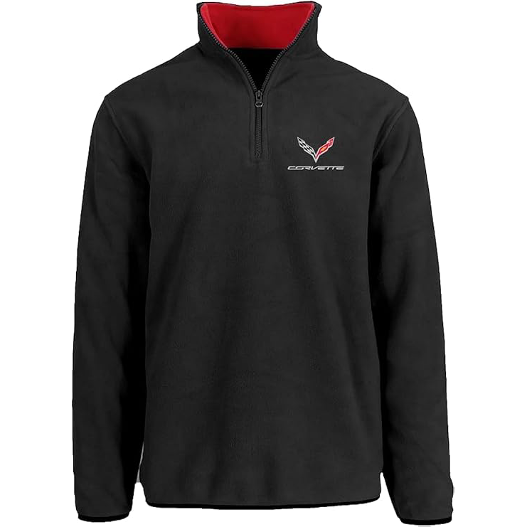 C7 Corvette Quarter-Zip Fleece : Black (X-Large)