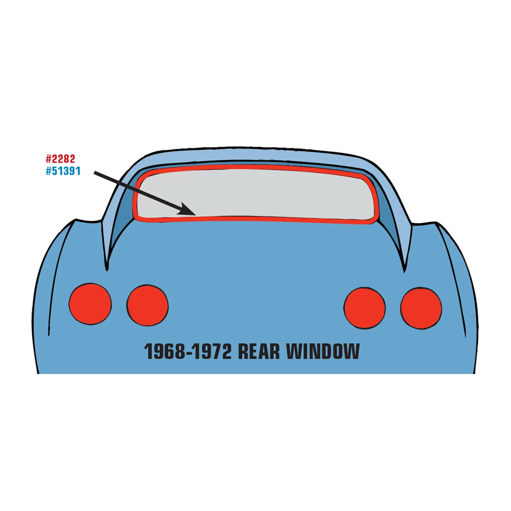 C3 1968-1972 Corvette Weatherstrip - Rear Window Coupe
