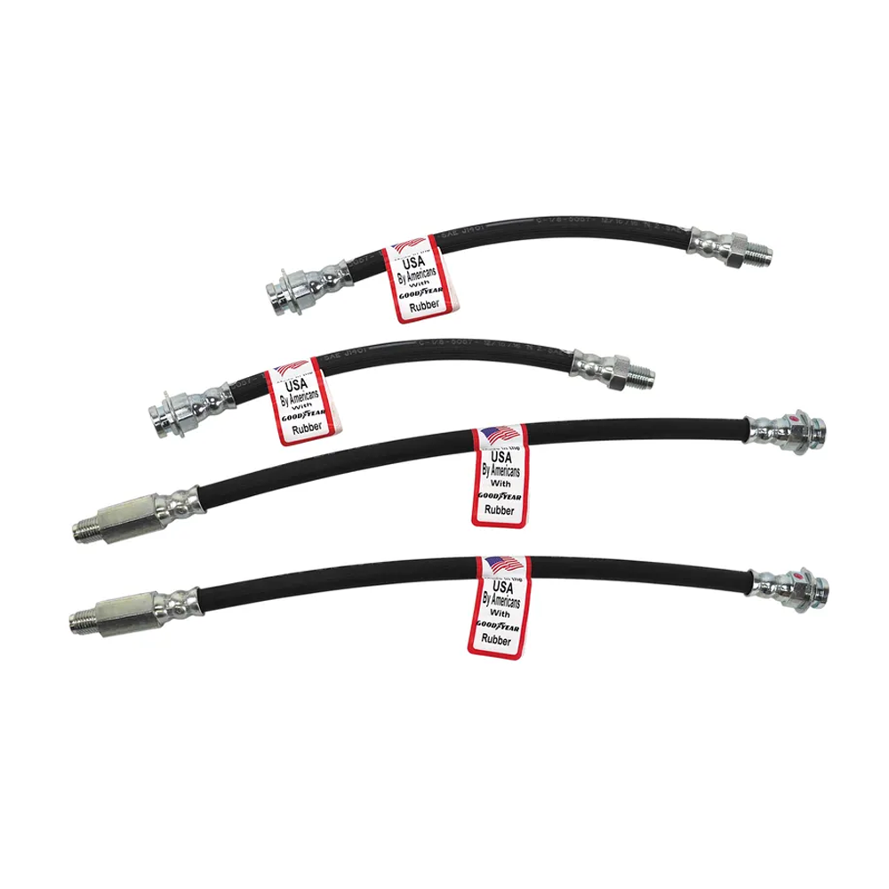 C3 1963-1982 Corvette Brake Lines - Rubber - 4Pc Set USA