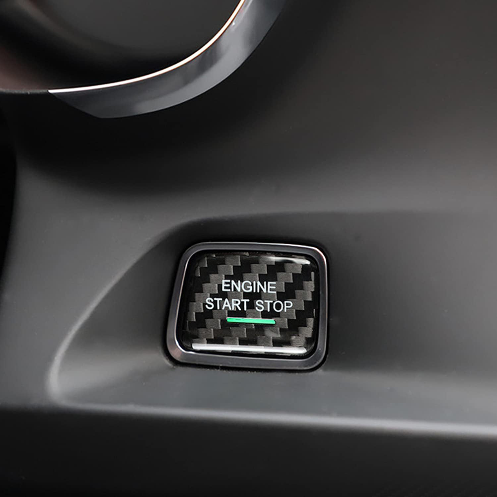 C7 Corvette Ignition Start-Stop Button Overlay Carbon Fiber : Black