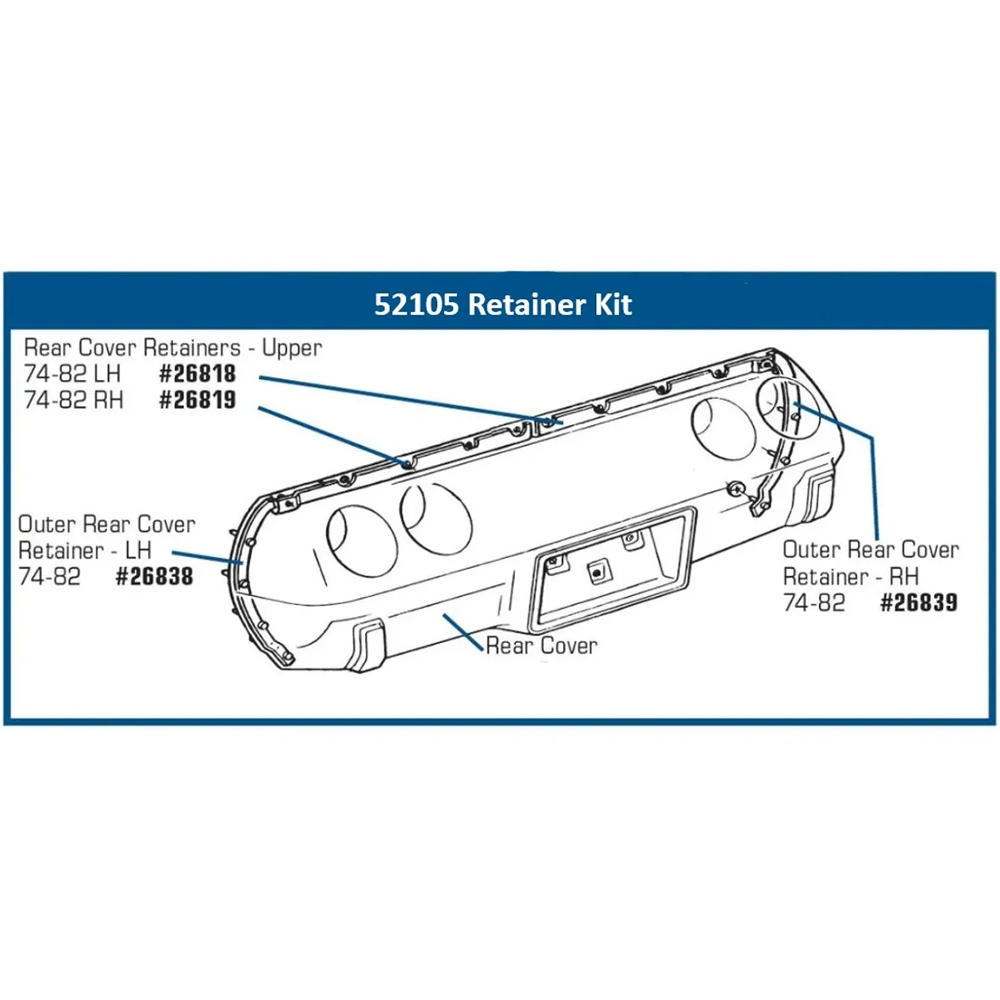 C3 1974-1979 Corvette Rear Bumper Retainer Set - 4Pc