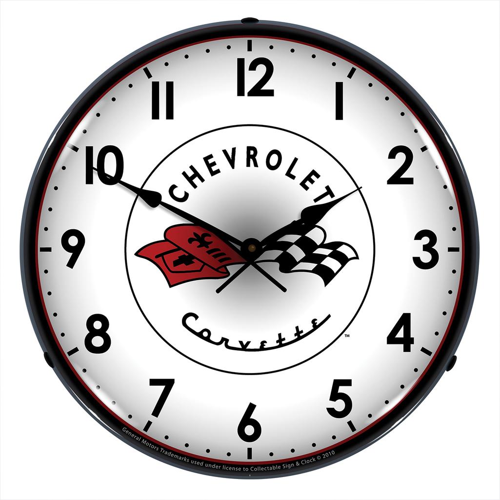 C1 1953-1962 Corvette LED Clock W/C1 Logo