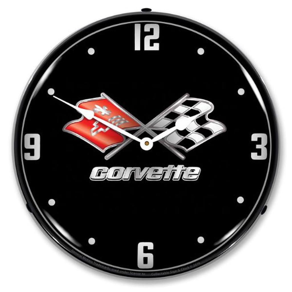 C3 1968-1982 Corvette LED Clock, C3 Black Tie