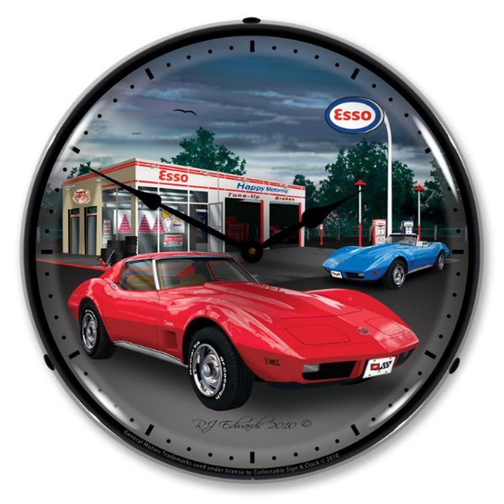 C3 1974 Corvette LED Clock, Esso Shop