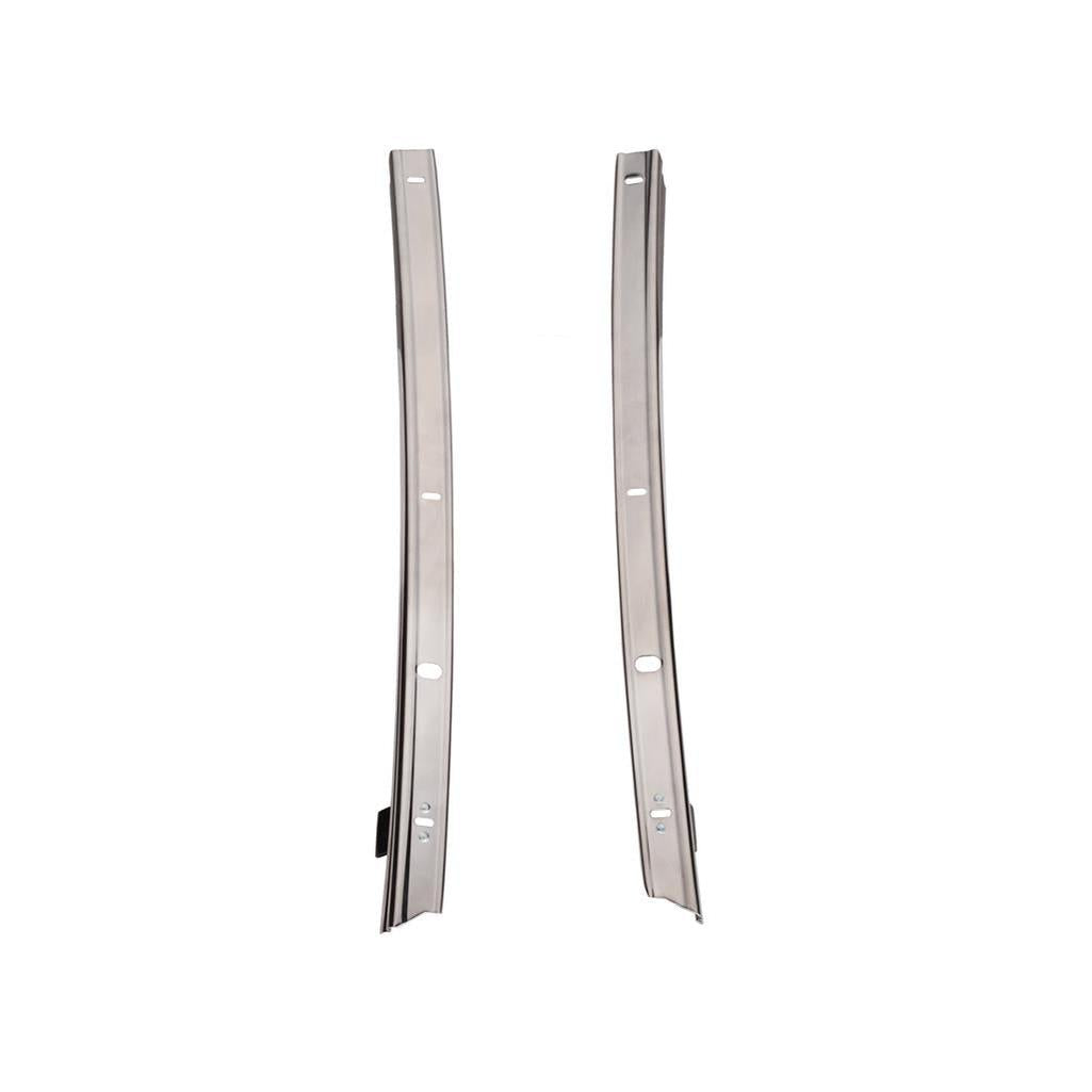 C3 1968-1976 Corvette Windshield Pillar Post Weatherstrip Retainers W/Clips Left & Right - Stainless