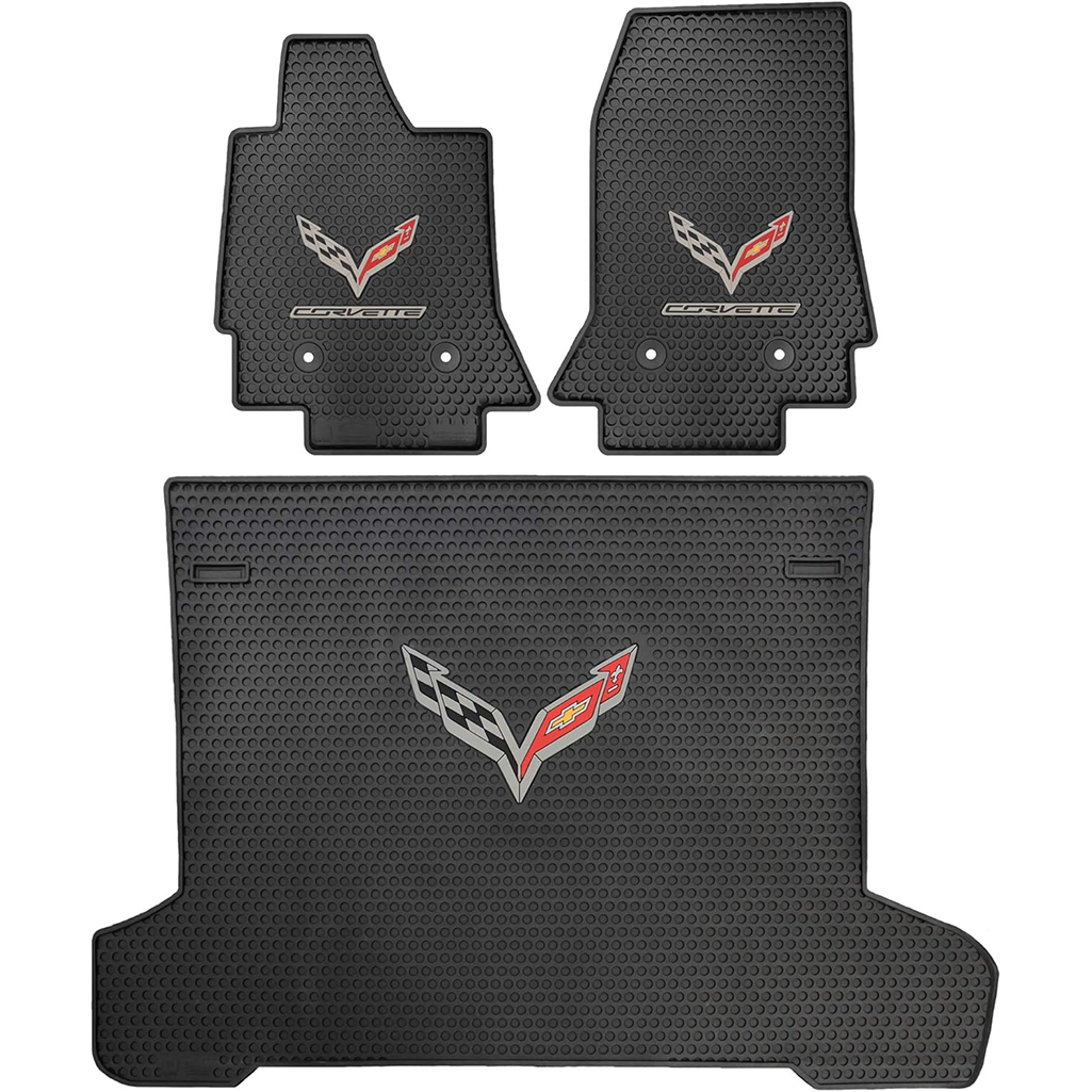 C7 Corvette Lloyd's Rubber/All Weather Floor Mats - Black : C7 2014-2019