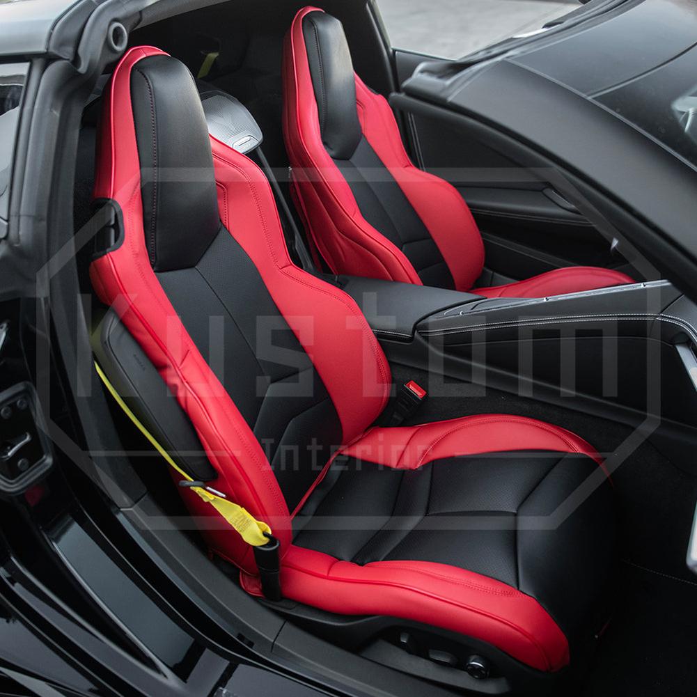Corvette Custom Leather Seat Covers - GT1 Standard Seats : 2020-2026 C8 Stingray, Z51, Z06
