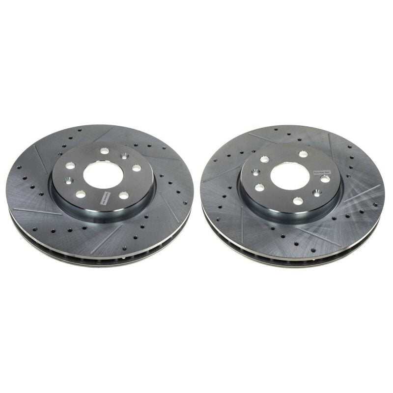 Corvette C8 Power Stop Evolution Front Drilled & Slotted Rotor - Pair Non Z51 2020-2024