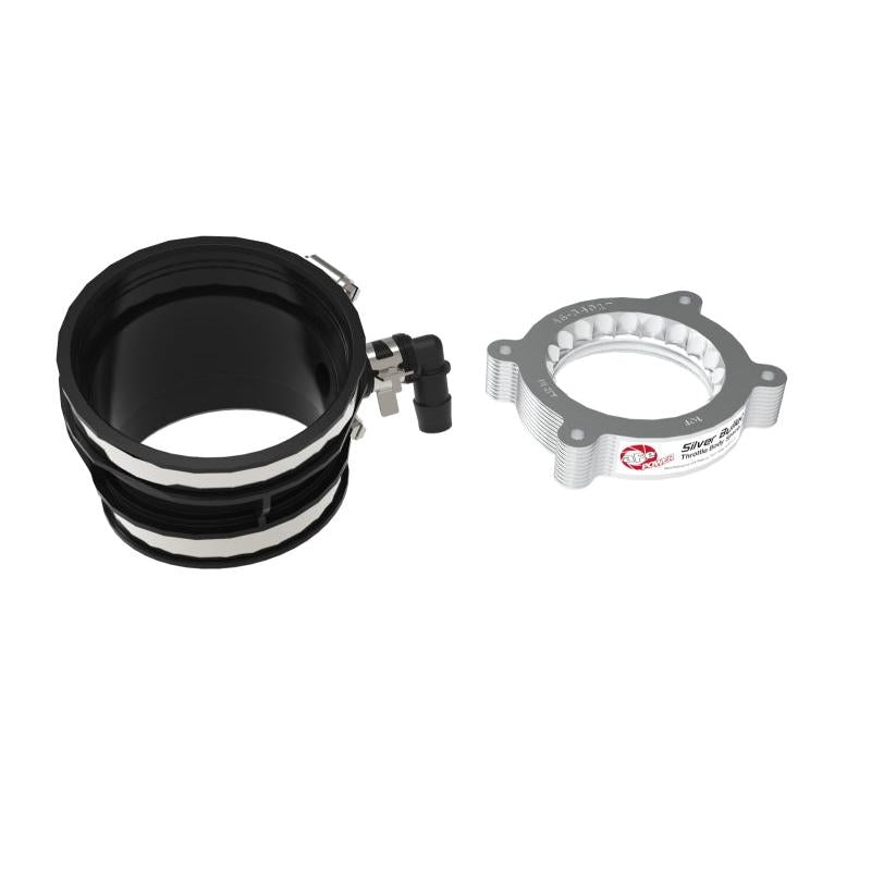 aFe 2020 Vette C8 Silver Bullet Aluminum Throttle Body Spacer Works w/ Factory Intake Only - Silver