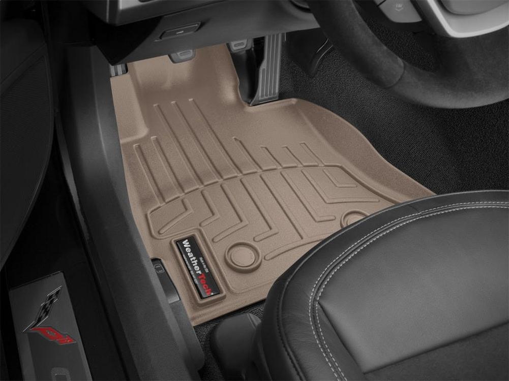 WeatherTech DigitalFit FloorLiner for Chevrolet Corvette Front Passenger Side in Tan, Part #455891
