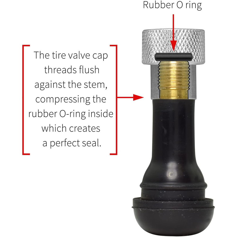 C7 Corvette Valve Stem Cap - Black Aluminum With Logo - 4 Piece Set