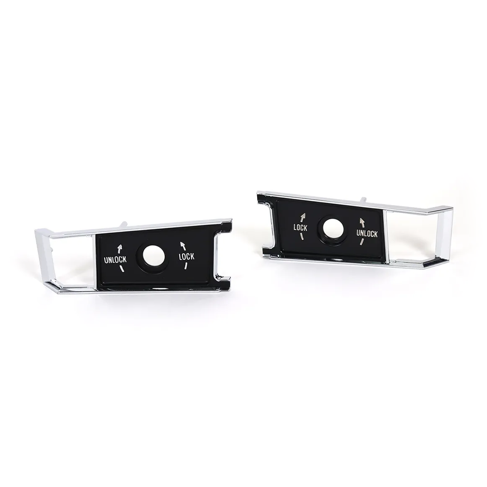 C3 1968-1977 Corvette Interior Door Lock Knob Insert Plate Set/Pair