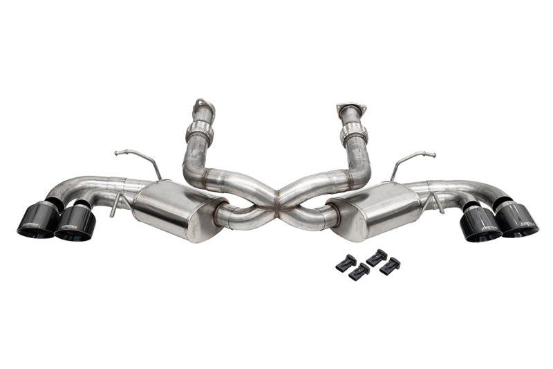 CORSA Performance 21108BLK C8 Valveless Cat-Back Exhaust with Black PVD Tips