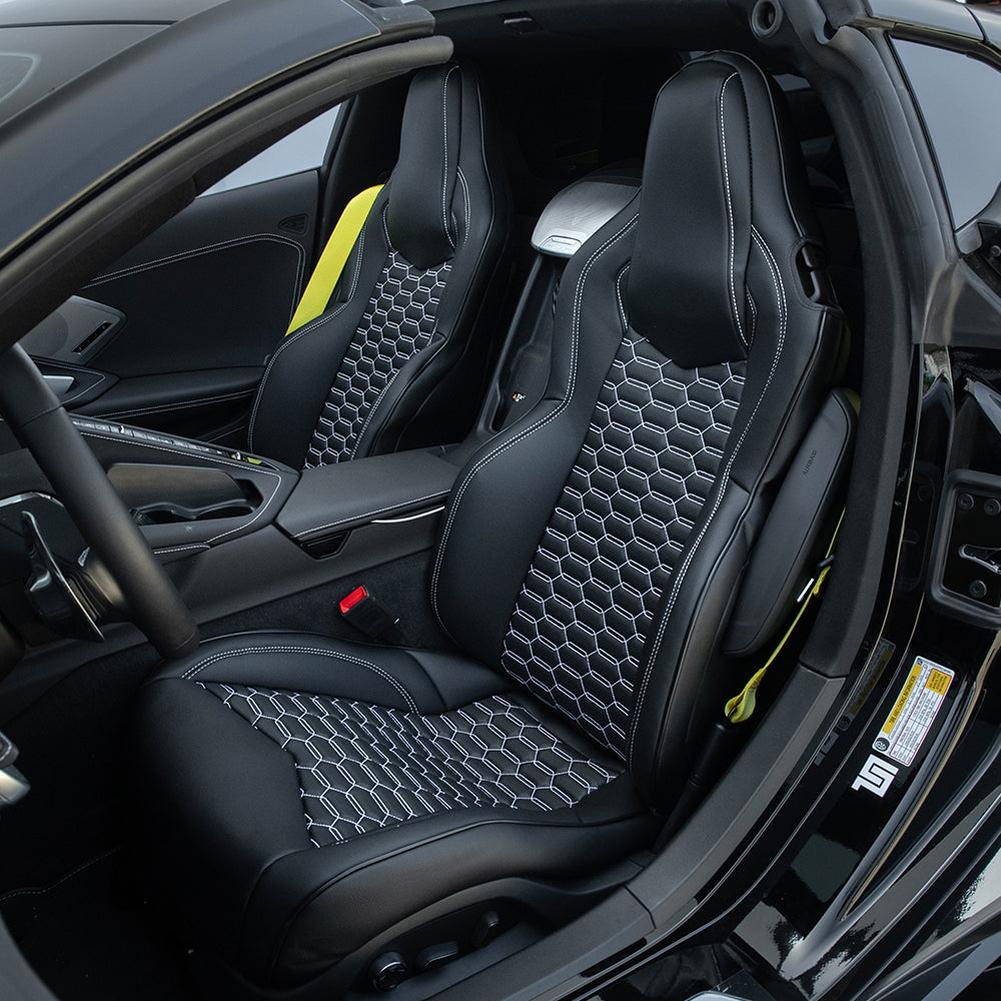 Corvette Custom Leather Seat Covers - GT1 Standard Seats : 2020-2026 C8 Stingray, Z51, Z06