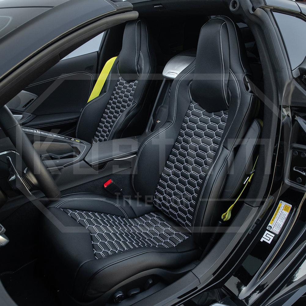 Corvette Custom Leather Seat Covers - GT1 Standard Seats : 2020-2026 C8 Stingray, Z51, Z06